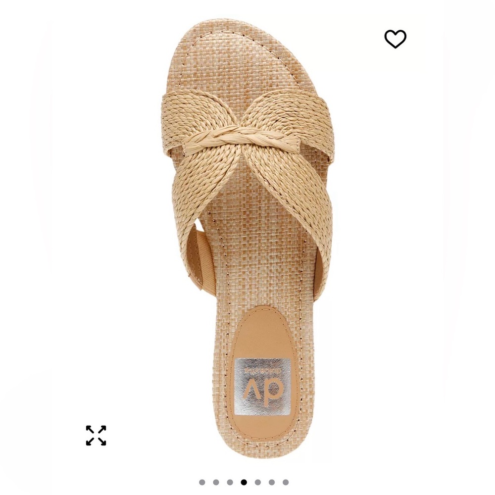 DV Dolce Vita Geeya Raffia Criss Cross Strap Slide Sandals